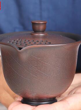 UG73云南建水才陶纯手工茶壶F76T77JM紫全手工盖碗三碗手抓壶