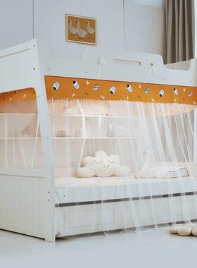 新款床子母床蚊开帐下铺双门蚊AL102445帐书架形家用双层儿童高低