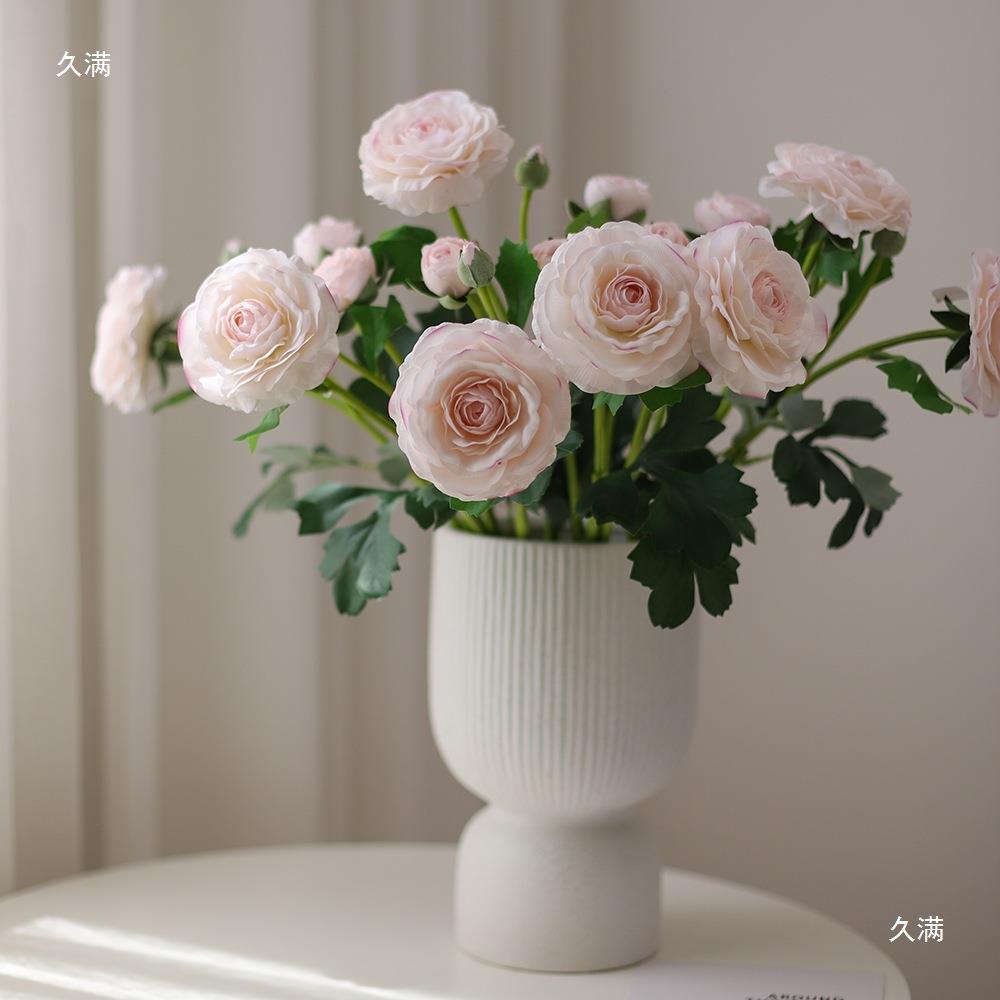 手厅感湿保洋牡丹花露tlznu+lz假花逼真花家束居客餐桌摆件