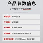 厂家形港圾式 垃圾桶不锈钢摇单盖直圆投位商场银行专852用垃桶