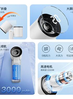 025新款折叠持手风扇35792便携式随身小型长充电款挂脖迷你2小风