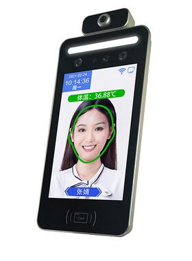 8罩寸人脸识别门禁温机I08T门禁考勤立TM-AI08T柱红测外口识别测A