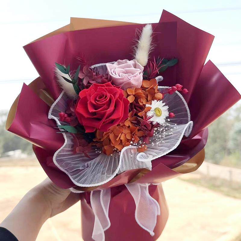云南人永花生0706花玫瑰束情节送女友级感生日礼物永生花束成高品