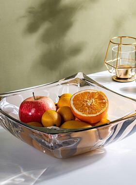 USUG9I水果盘简约琉璃色水晶玻璃果用盆欧式现代创几厅意客茶家干