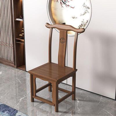 实木椅子中式仿古餐厅YVL家椅办酒店饭店用牛角椅靠背官帽茶几公