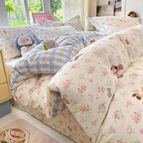 纯棉100被套单件全LT-56645棉150x20x23学0单人宿舍子生双人单独0