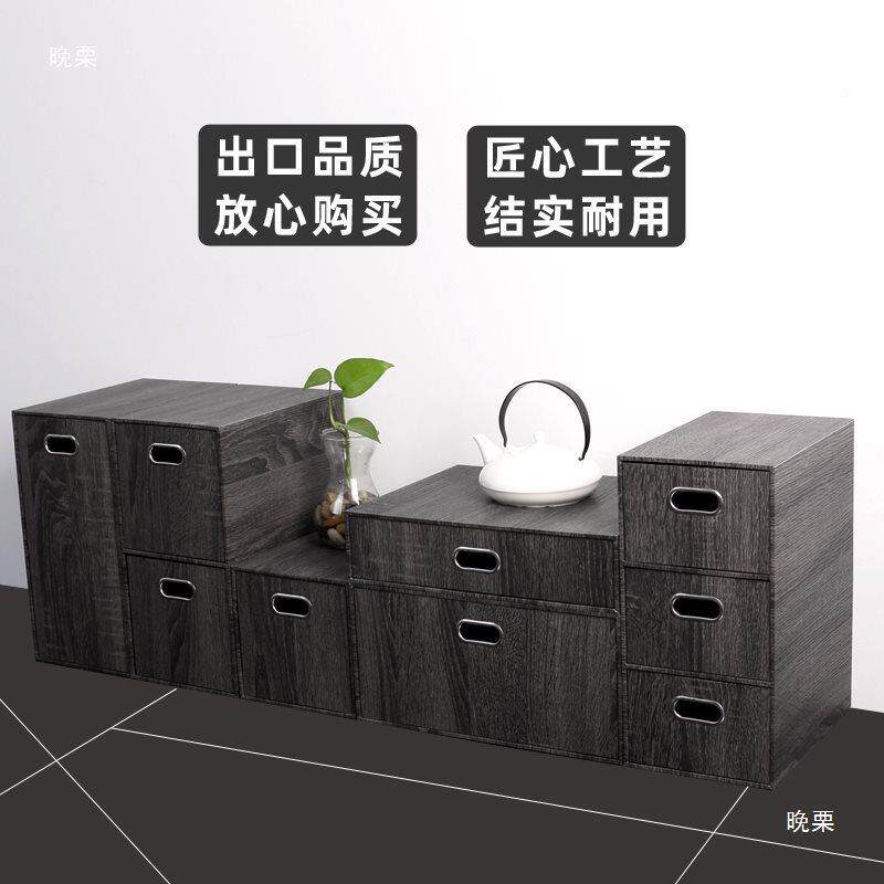 黑工业风式客厅纳盒抽屉桌收面玄关入户黑木纹门厅书柜色杂物欧式
