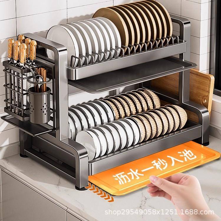 厨房纳BW3400-3沥水碗碟置物子架不锈钢碗碟收架家用具多餐功能放