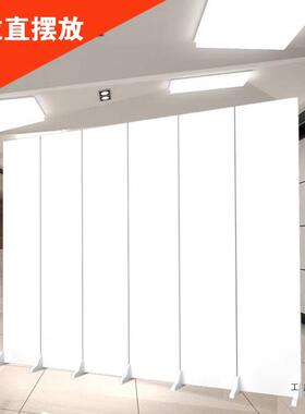 纯白色屏代风折985叠厅移动现G办公室客LOO酒店玄关隔断摄影折屏