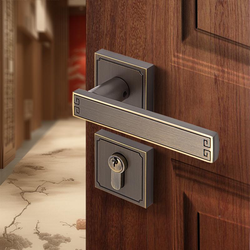 工厂室全铜新式锁卧分体室内静音门高端家CP16-56用双开门门中把