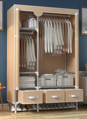 简易布衣柜CJO用卧全学生出租房用单室人小号家宿舍钢架加粗加厚