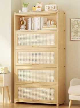 实木书架落地式置物架家用儿童大容柜量书客OTQ靠厅墙纳柜收子储