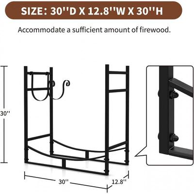 炉艺重型柴火架纳室内/室外木架原木收架储物架铁SUW室内壁户外花