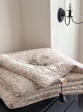 CELING法四式复古小被碎花周拼角针织棉芯机洗XL202502单可双人裸