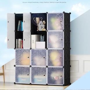简易柜VOY自由组合置物架组装储书物收纳柜简现简易塑料带门代书