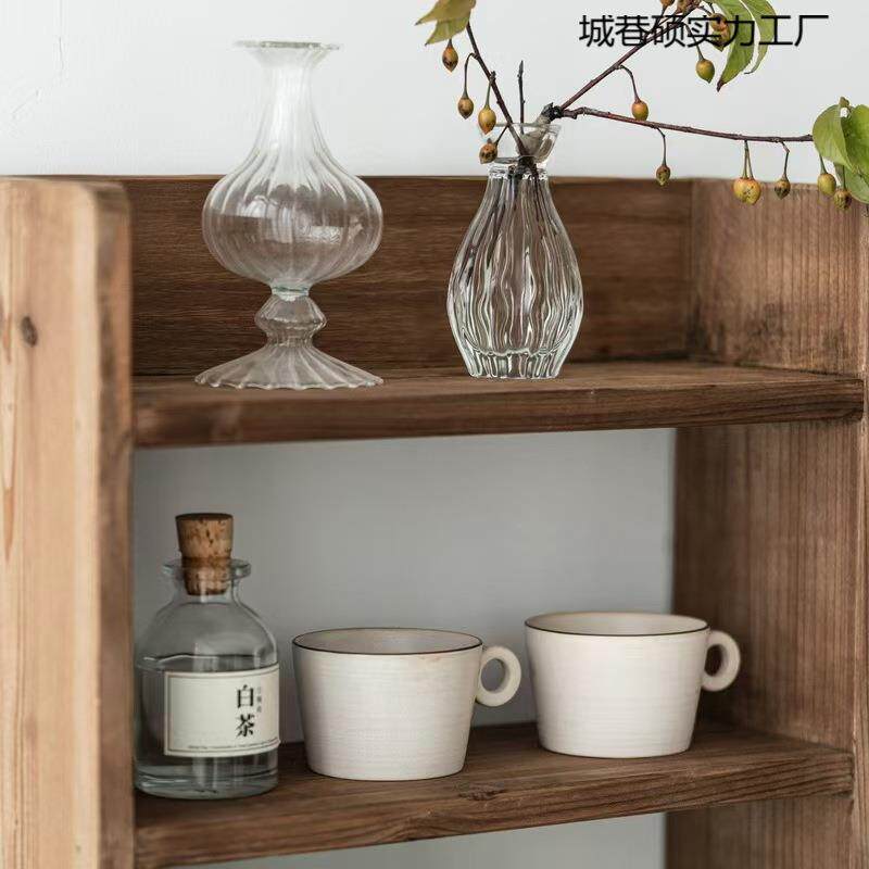 实壁挂式复古置架壁城巷硕实木柜层架隔板纳架墙上物置物架茶具收