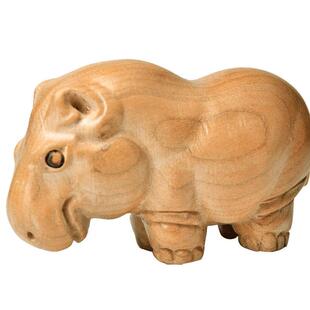 桃木木雕刻马手件玩洲家居动物小摆件犀牛大把象河非B367三宝
