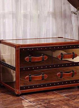 美式复8K面玫瑰金色不锈钢金属51803客镜厅古床卧室头储物抽屉斗