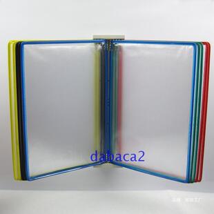 文翻页文件件夹展示架壁架展挂式10页资料LW-10袋挂式转轴页面墙