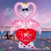 205882新款 情人节模爱心棕熊充气5气气模派对用品装 饰气模定制