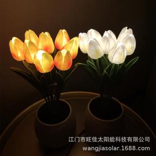 郁金件e盆香灯ld542暖光氛围小夜灯家居景观仿真花景摆浪漫装饰台