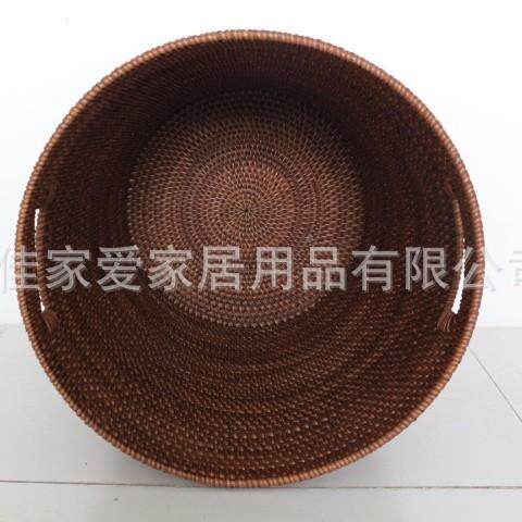 广佳家爱天编然藤毛巾收纳桶越南秋藤脏衣容篓大量收纳NT-3842州