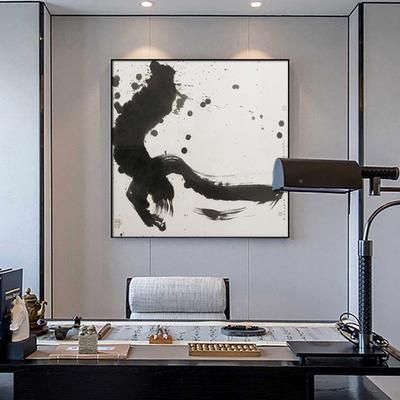 若·房水新中式客厅抽装象装饰画正方画形玄关艺QZ202207术软样板