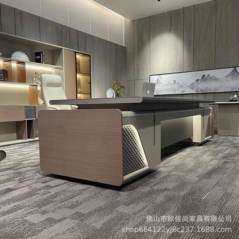 时尚轻奢老室板办大裁公桌办公总桌简约现代高档482老板班台