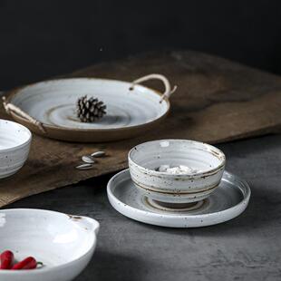 日式沙粗DBJ陶具套装家用复陶瓷碗鱼盘加汤餐面大古碗拉碗米饭碗