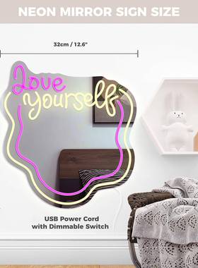 新灯款霓虹卧个台性镜面装饰灯亚克力镜子灯房间室创意LNI舞灯