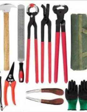 组合修蹄钉掌10件套 马具马术 修马蹄工具剪蹄钳压钉钳修蹄刀