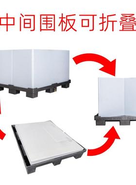 汽车物零部件中转板围箱大型多转晶硅折IOP叠流箱带盖循环塑料周