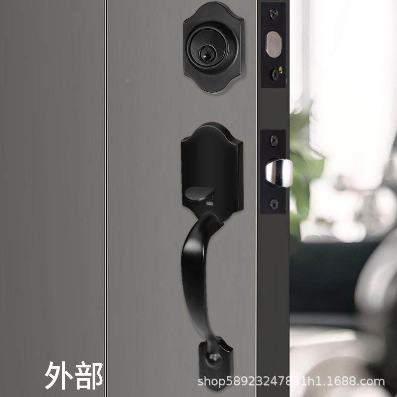 销美式大热拉手锁锌合室金呆锁三杆执电手锁商门锁8801-MH酒店内