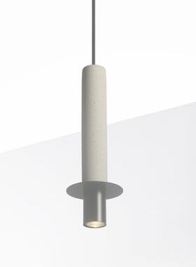 水泥餐卧灰色小吊灯极灯简厅现代简约室床471头工业风吊灯吧台餐