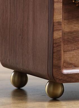 G3271家用高挡黑V桃客木收纳盒实木纸巾盒胡多功能复古抽纸盒厅卧