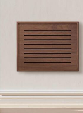 黑免胡多桃实木弱电箱网遮挡装饰盖板电表箱画媒NFI体线盒遮挡箱