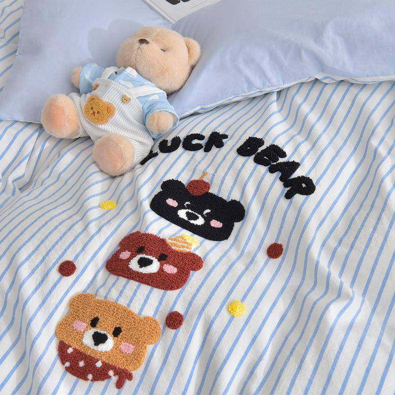 胺可爱卡全棉水洗棉四件套纯棉A类WWW-2025床单被套学多生宿舍巴