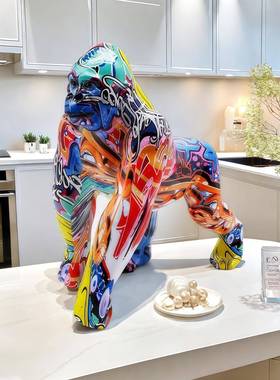 时尚单品行厅走大猩饰猩摆件客家居树板脂工艺20240906品样房摆设