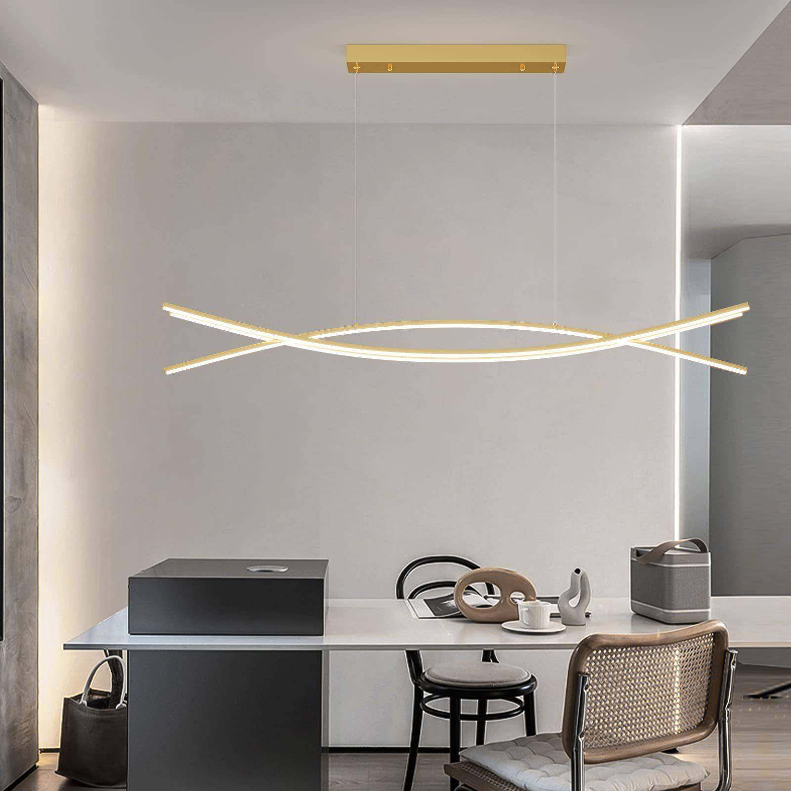 饭餐桌店吧灯台吊简约轻奢铝材眼不锈963钢线条形护120一字餐厅吊