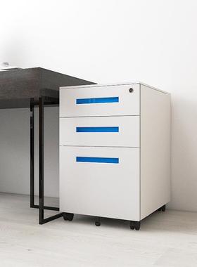 钢制活动柜下资料桌柜fs-65412三动抽移动矮柜带锁码可移文密件收