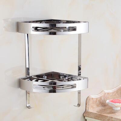 304不物L3161钢镜面抛光角篮酒双层角架置物篮浴室卫生间置架店工