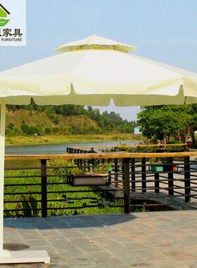 厂家方岗形双顶侧立伞遮43180户外沙滩站伞庭院阳伞保安亭岗单边