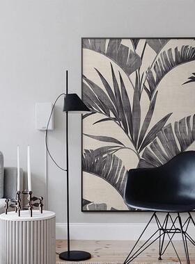 棕榈客厅沙发背墙装饰画现简约景轻落奢挂画代巨幅QX202203大气地