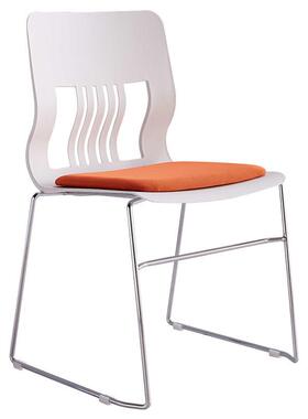 办公网椅皇牌创扶手白色会优议谈椅BM2子无钢筋椅带滑轮轮子洽办