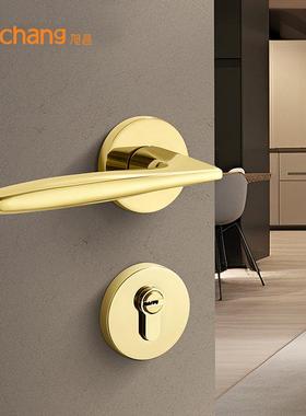 室门锁室内家用黑灰色锁XC-133静音磁吸锁美式房间门木锁分卧体执