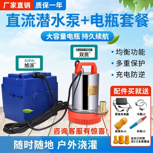 直流潜水泵充电水泵电池12V24V48V60V电瓶车农用浇菜小型抽水机