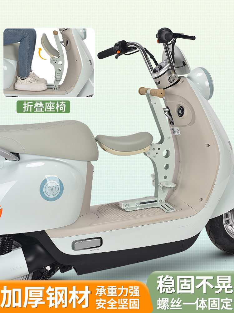 适用爱玛露娜电瓶车儿童座椅可折叠电动车宝宝小孩安全坐椅前置棉