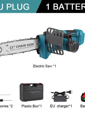 2000W 12 英寸无绳无刷电动链锯 18000RPM 可充电花园木材切割伐