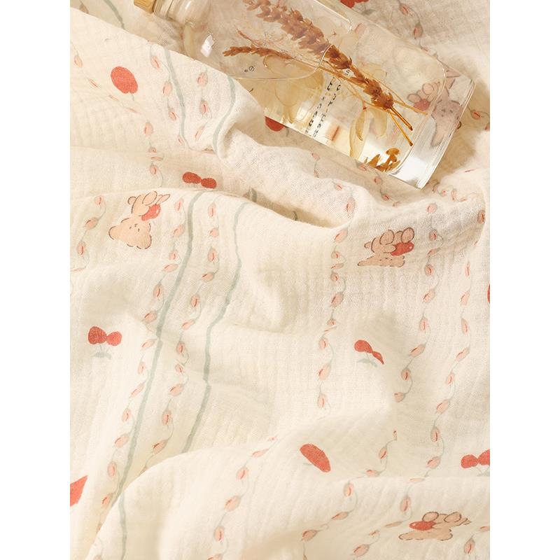 2品米宽婴儿a类纯棉料双层纱布绉TJ10520布全棉宝宝睡衣diy床布面