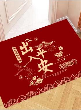 硅胶藻入户进TPN红色脚垫浴室卫软生门间厨房门泥口地垫吸水防滑